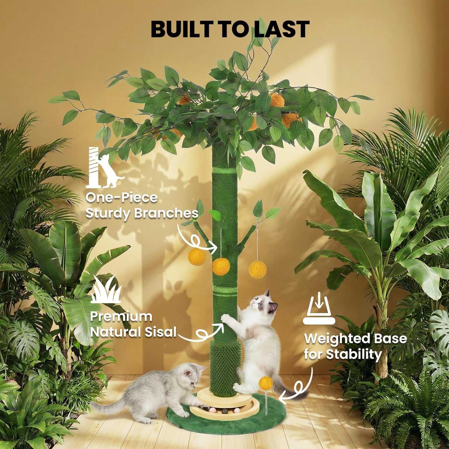 46-extra-tall-cat-scratching-post-for-large-cats-sisal-rope-heavy-duty-vertical-sisal-scratcher-stable-climbing-pole-with-hanging-ball-tall-post-for-adult-cats-full-body-stretch
