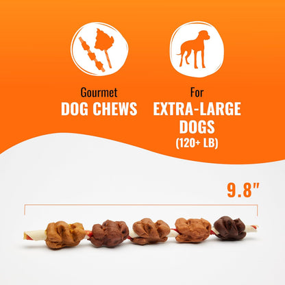 GOOD 'N' FUN Triple Flavor Colossal Kabobs, Treat Your Extra-Large Dog to Long-Lasting Rawhide Chews, 3 Count4