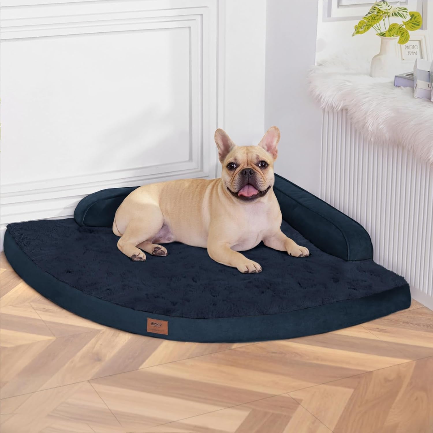 mekiy-orthopedic-waterproof-dog-bed-with-sides-for-extra-large-sizes-dogs-egg-crate-foam-waterproof-liner-anti-slip-bottom-space-saving-perfect-for-corners-and-sofa-edges-40-x-40-inch
