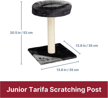 Trixie Tarifa Cat Scratching Post 20.5 Inch - Cat Scratcher with Soft Fabric Covering Base and Durable Sisal Rope - with Padded Platform - in Gray/Black4