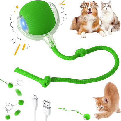 Purrmitive 2026 Durable Interactive Cat Toys for Indoor Cats, Dog Toys Ball, Rolling Pet Ball, Smart Automatic Cat Chase Balls Toy, Interactive Dog Toys Speedy Tail,Kitten & Cat Toys Interactive (Red)14