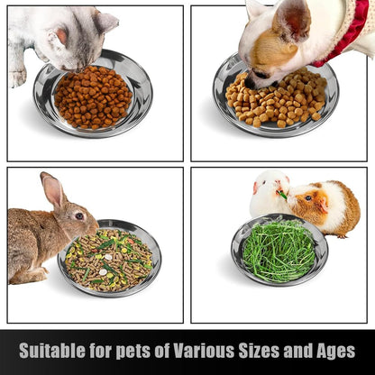 Stainless Steel Cat Bowls Food Dishes for Indoor Cats Cats Shallow Whisker Friendly 6.4Inches Cat Food Water Dishes Bowls Whisker Fatigue Relief Dishwasher Safe 2Pcs8