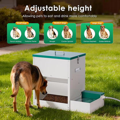 Metal Automatic Dog Feeder&Water Dispenser for Large Dogs Outdoor | 2-In-1 Automatic Dog Feeder Large Breed and Outdoor Dog Water Bowl Set for Large Dogs, Cats, and Other Pet4