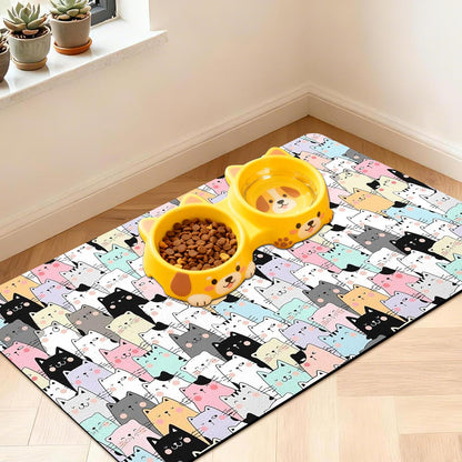 Pet Feeding Mat for Floors Cat Food Mat Waterproof Dog Food Mat and Water Absorbent Quick Dry Non Slip Mat for Cat Bowls1