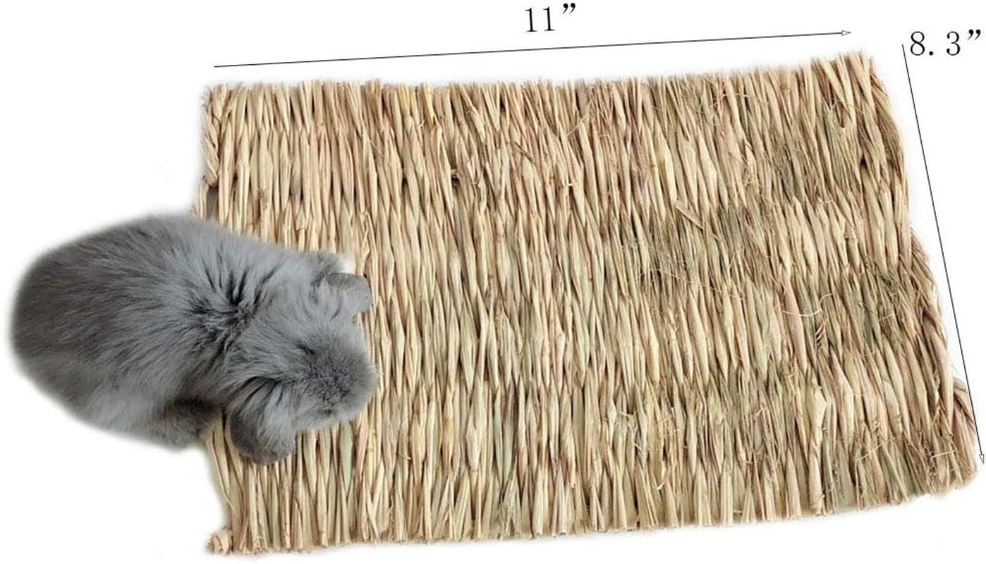 hamiledyi-grass-mat-woven-bed-mat-for-small-animal-bunny-bedding-nest-chew-toy-bed-play-toy-for-guinea-pig-parrot-rabbit-hamster-ratpack-of-3