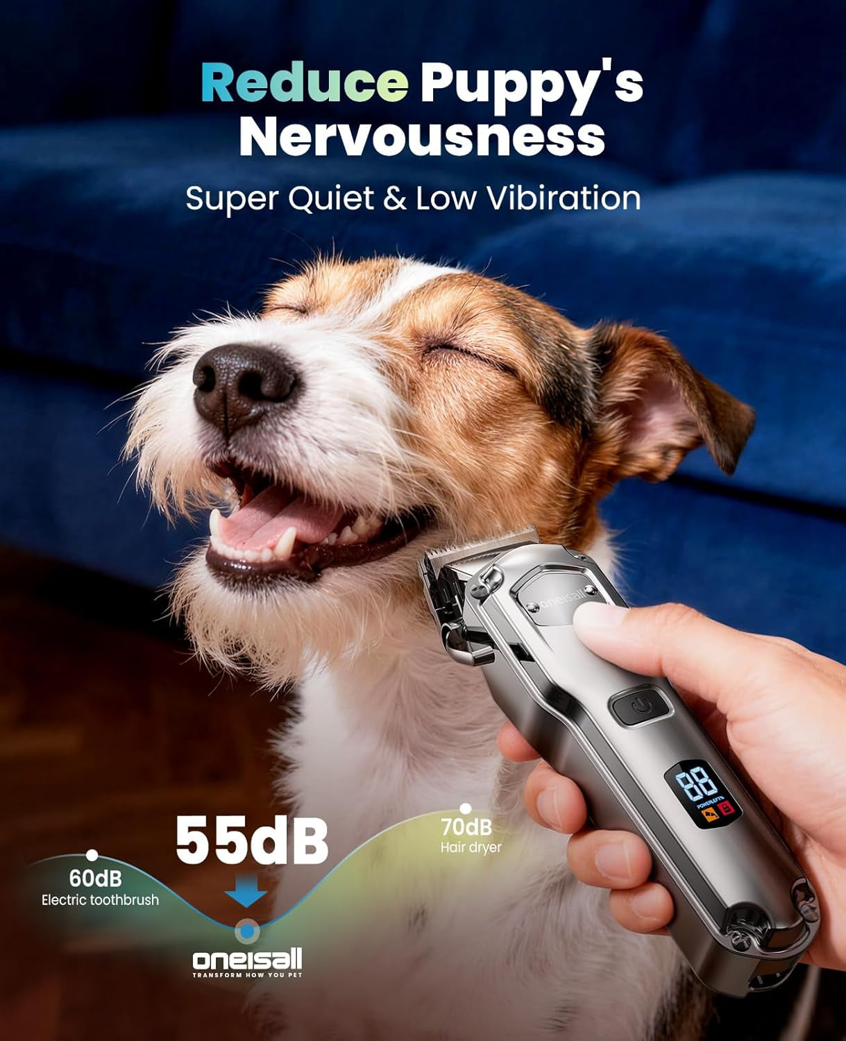 oneisall-dog-clippers-for-grooming-thick-heavy-coats-low-noise-rechargeable-cordless-detachable-stainless-steel-blade-ipx7-waterproof-10-guide-combs-for-thick-double-curly-hair