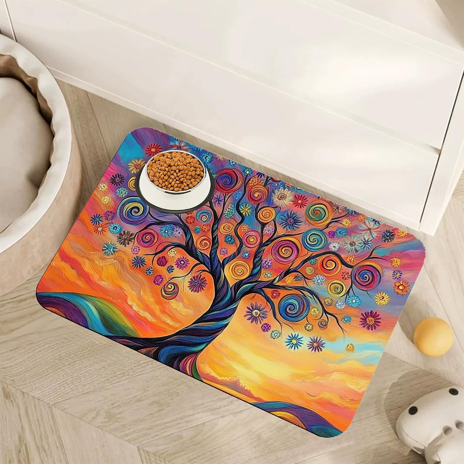 marble-dog-cat-food-mat-blue-teal-turquoise-gold-absorbent-pet-feeding-mat-with-rubber-backing-non-slip-water-bowl-placemat-indoor-pet-accessories-supplies-12x20