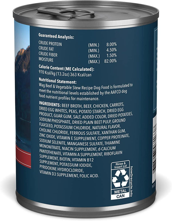 Amazon Brand - Wag Stew Canned Dog Food, Beef & Vegetable Recipe, 13.2 Oz Can (Pack of 12)7