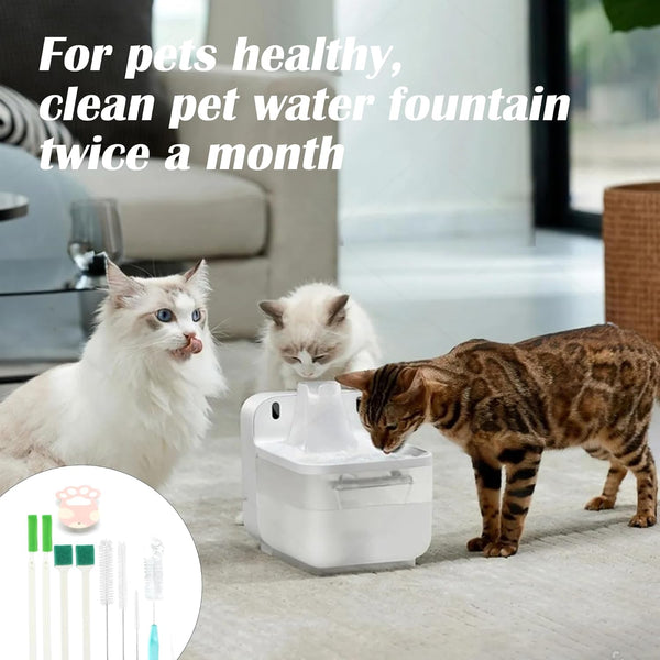 9PCS Pet Water Fountain Cleaning Kit with Compressed Sponge and Storage Box | Dog and Cat Water Fountain Brushes Fit Most Pet Water Dispensers,Pet Drinking Dispenser Cleaning Kit Cleaning Brush9