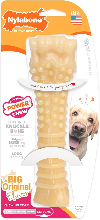 Nylabone Original Bone Power Chew Toys for Dogs, Durable & Tough Dog Toys for Aggressive Chewers, Long Lasting Chicken, Bacon, and Peanut Butter Flavor, Small - up to 25 Lbs, 1 Count | Peanut Butter, Chicken, and Bacon Flavor, Durable Dog Toys for Aggressive Chewers, Helps Clean Teeth, for Dogs up to 25 Lbs27
