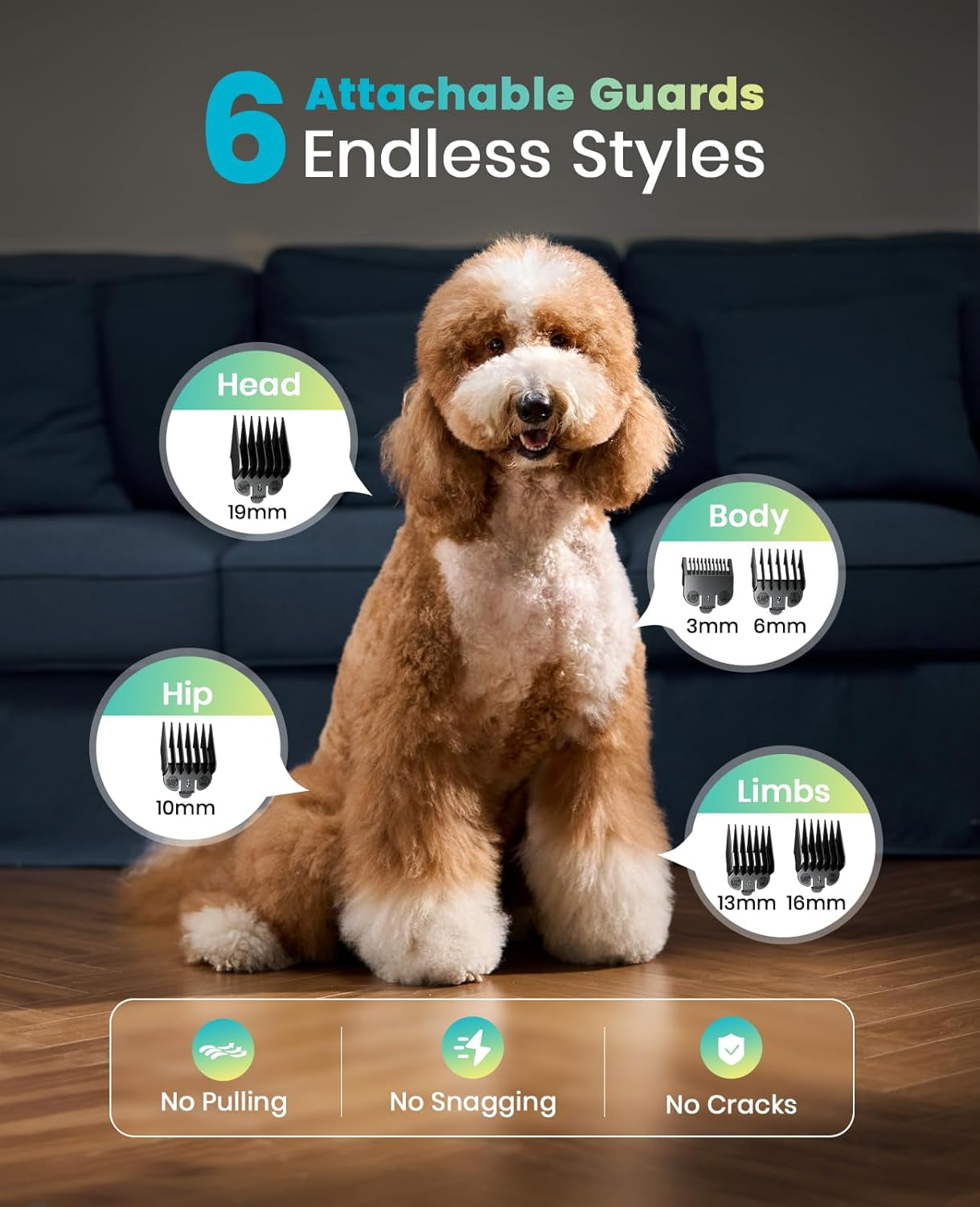 oneisall-pc18-dog-clippers-for-grooming-for-thick-coat-6800-rpm-high-speed-detachable-stainless-steel-blades-4-hours-of-battery-life-dog-shaver-for-thick-matted-knotted-hair