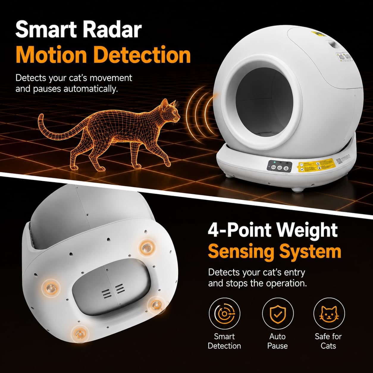 self-cleaning-cat-litter-box-app-control-78l-auto-includes-step-pedal-low-6-3-entry-fits-multiple-cats-anti-pinch-safety-sensors-no-scoop-disposal-weight-monitor-free-step-pedal