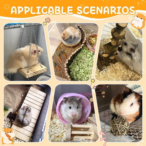40 PCS Hamster Toys Set, Guinea Pig Toys Enrichment Hamster Tubes and Tunnels, Rat Enrichment Toy with Bridge, Seesaw, Swing, Ball for Gerbils, Chinchillas, Dwarf and Syrian Mouse7