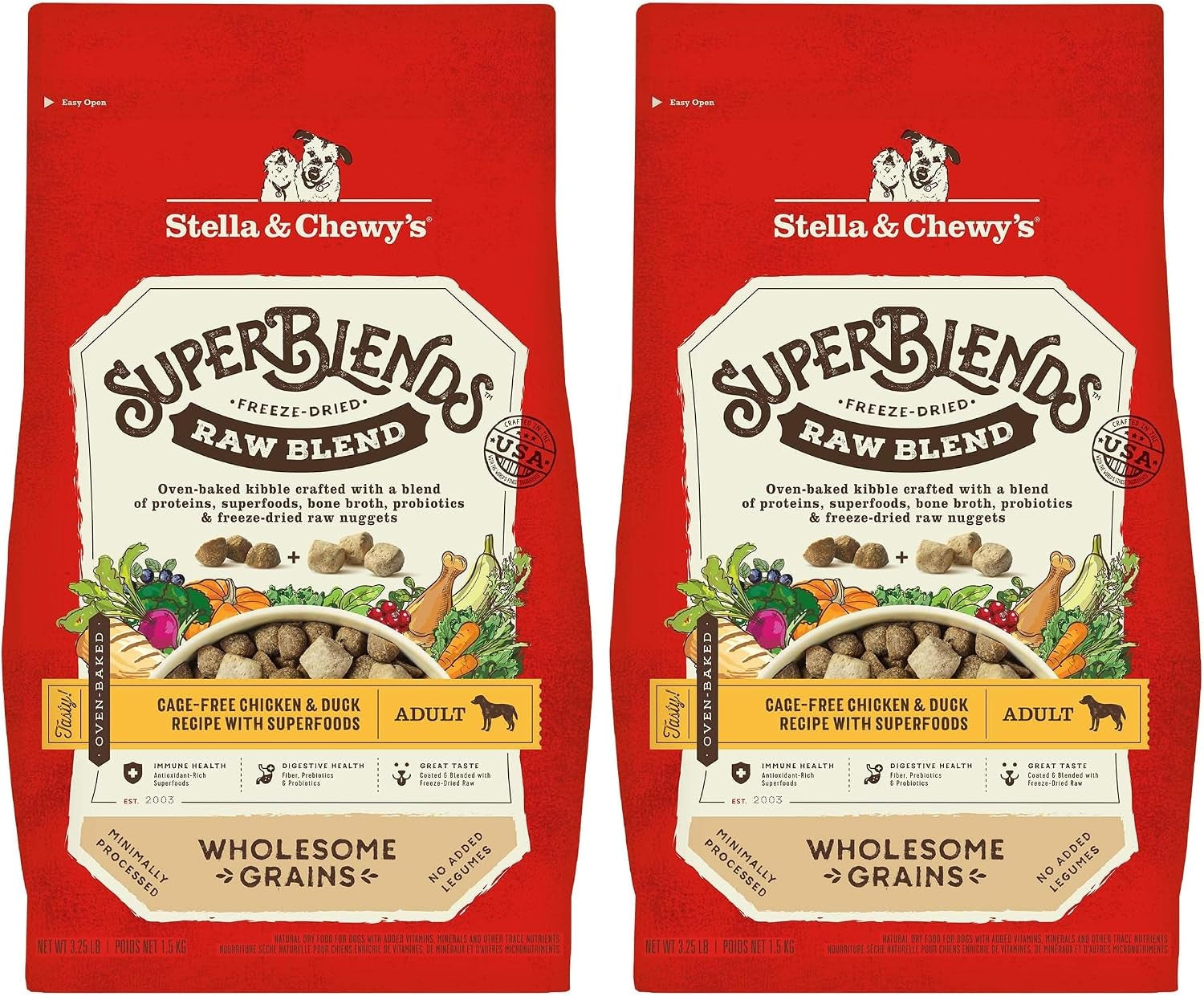 stella-chewys-superblends-raw-blend-wholesome-grains-grass-fed-beef-beef-liver-lamb-recipe-with-superfoods-3-25-lb-bag