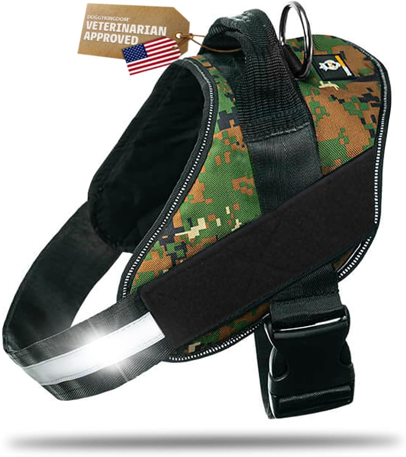 doggykingdom-no-choke-dog-harness-with-handle-and-patch-panels-adjustable-reflective-dog-vest-for-small-sized-dog-blue-s