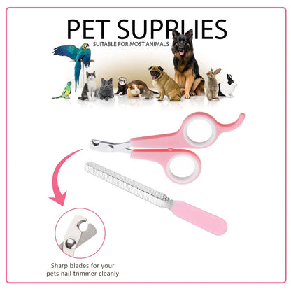 Small Animal Pet Grooming Kit with Pet Shedding Slicker Brush, Bath Massage Glove, Pet Grooming Comb, Nail Clipper Trimmer for Rabbit, Puppy, Kitten, Guinea Pig, Hamster, Ferret (Pink)7