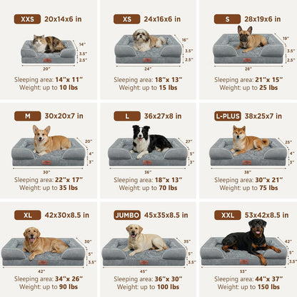 Comfort Expression Orthopedic Dog Bed for Extra Large Dogs with Bolster | Waterproof Dog Couch Bed with Washable Cover & Non-Slip Bottom, Supportive Egg Crate Foam XL Pet Bed, 42X30 Inch8