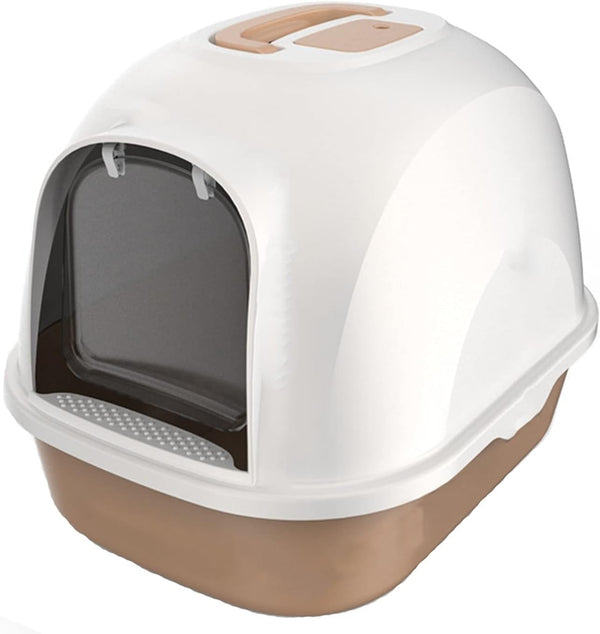 Dog Potty Training Toilet ﻿ Fully Enclosed Hooded ​Litter Pan with Front Entry Odor Close Door Cat Litter Box Scoop Supplie(A)7