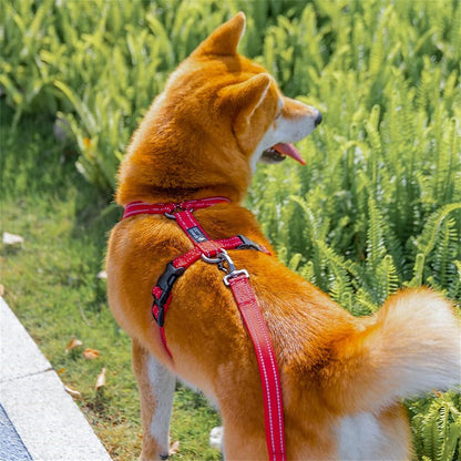 EXCELLENT ELITE SPANKER No Pull Dog Harness Reflective Nylon Vest L-Shaped Adjustable Easy Pet Harness for Small Medium Large Breeds Dogs Walking Training Black Red(Pink-M)8