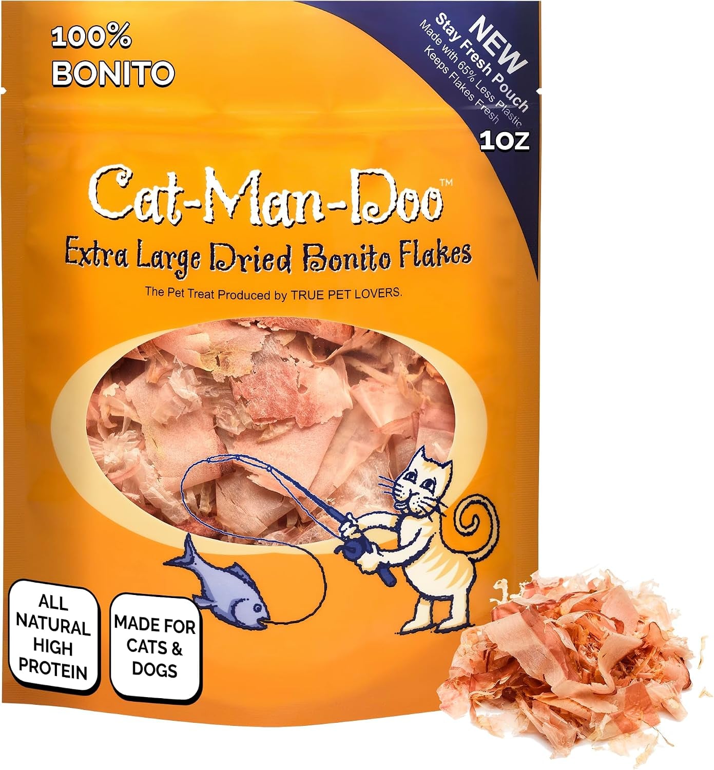 cat-man-doo-bonito-fish-flakes-1-oz-bag-healthy-single-ingredient-high-taurine-high-protein-cat-treat-dog-treat-food-topper-premium-quality-wild-caught-bonito