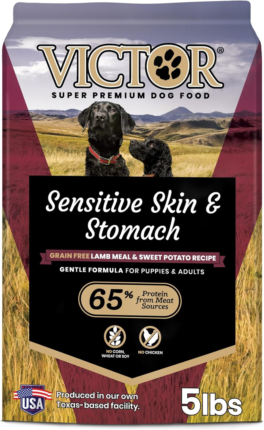 victor-super-premium-dog-food-sensitive-skin-and-stomach-salmon-meal-brown-rice-recipe-dry-kibble-gluten-free-no-chicken-ideal-for-dogs-with-allergies-adult-and-puppy-food-5-lb