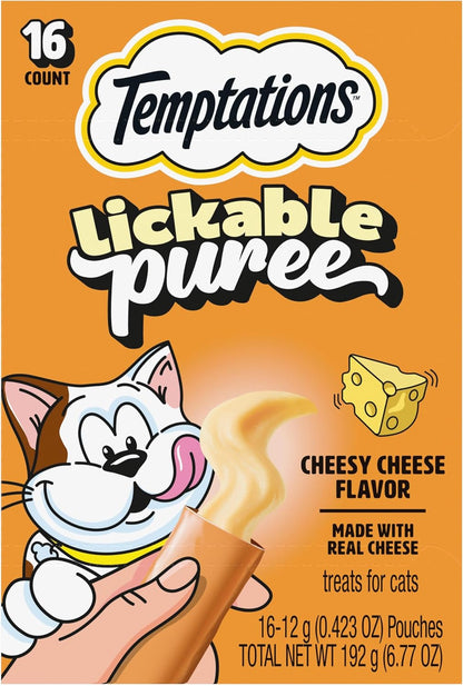 Temptations Creamy Puree Cat Treats, Chicken, Salmon & Tuna, 24 Count | under 15 Calories per Tube, Great for Senior Cats, No Chewing Required, No Added Sugar, Fillers, or Artificial Preservatives33