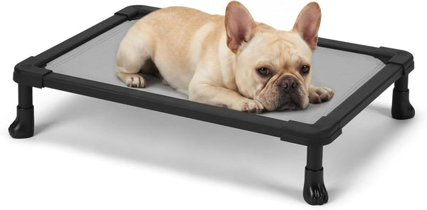 Veehoo Elevated Dog Bed Small, Chew Proof Dog Bed Pre-Assembled, 24" X 17" | Cooling Raised Dog Bed, Indestructible Dog Bed for Crate, Non-Slip Feet, Breathbale Teslin Mesh, Indoor Outdoor Use, Black9