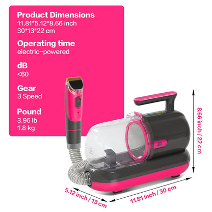 Dog Grooming Vacuum Kit with Clippers and Nail Grinder, 1.2L Pet Grooming Vacuum for Shedding, Low-Noise Dog Hair Vacuum with Grooming Brush for Home Cleaning Grooming,Dyson-Style Gray7