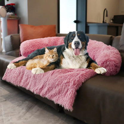 Calming Dogs/Cats Bed Mats, Dog Pad Washable Removable Couch Cover, Plush Long Fur Mat for Pets, Waterproof Lining, Perfect for Small, Medium and Large Dogs and Cats (Gradient Gray, 36"X31")21