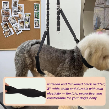 Dog Grooming Belly Strap - 3PCS Grooming Restraint Set Adjustable Belly Band Loops Strap with Padded Support & Loop Extension Straps Pet Grooming Harness Kit for Dogs (Voilet)5