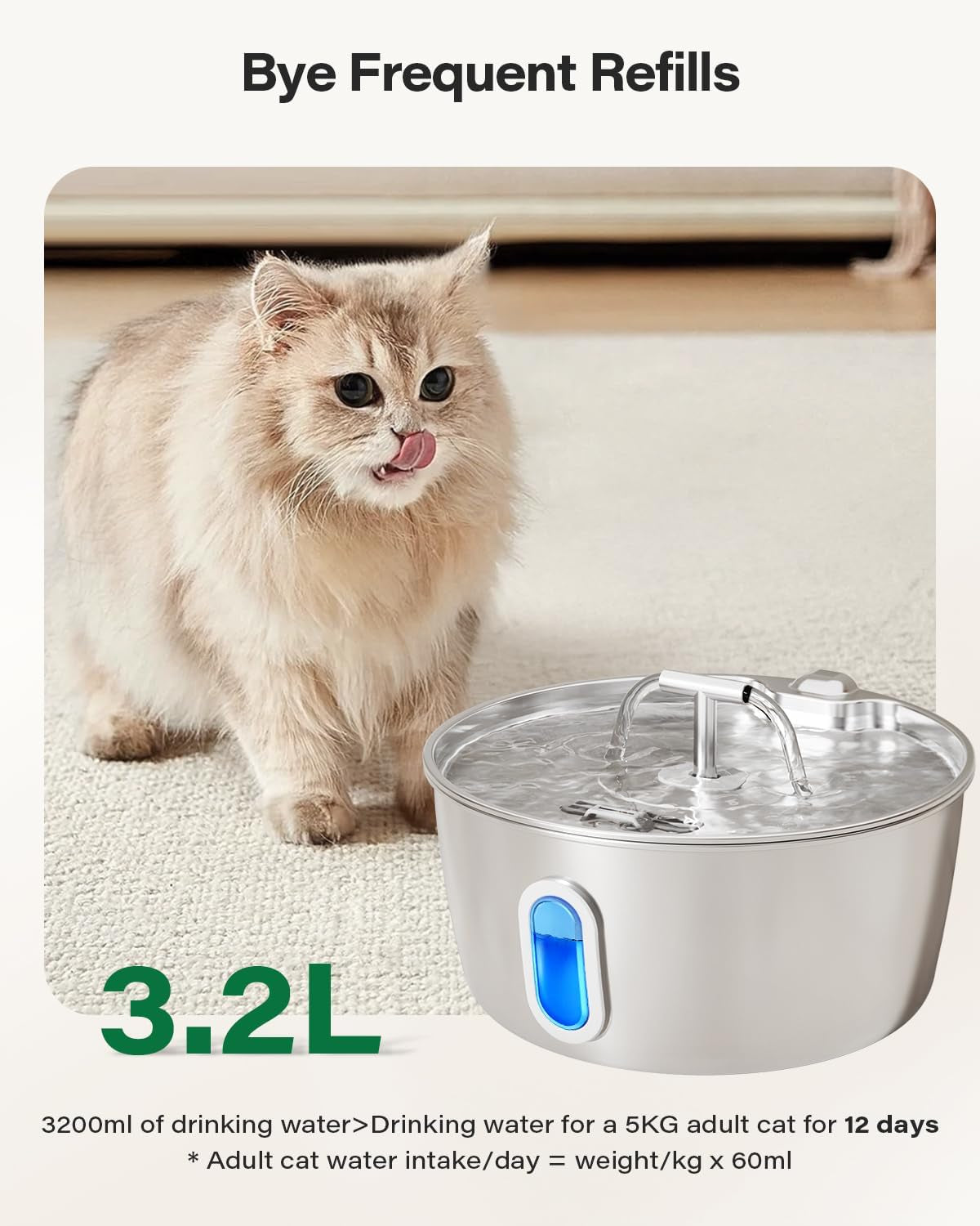 stainless-steel-cat-water-fountain-3-2l-108oz-cat-fountain-for-drinking-quiet-pet-water-fountain-for-cats-indoor-automatic-pet-water-bowl-dispenser-for-kitty-small-dog