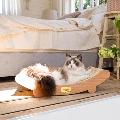 CHEERHOME PETS Sisal Cat Scratcher Bed for Indoor Cats Hammock for Scratching Pad Cat Chair Natural Sisal Scratch Post for Large Cats Scratcher Lounge, Wooden Cat Furniture(Large)2