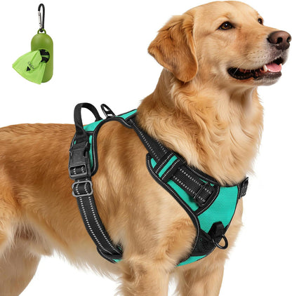 Joytale No Pull Dog Harness Medium Sized Dog, Front Clip, Black | Grab Handle for Instant Control, Padded & Adjustable Vest, Sturdy Metal D-Rings, for Safe Training & Daily Walking40