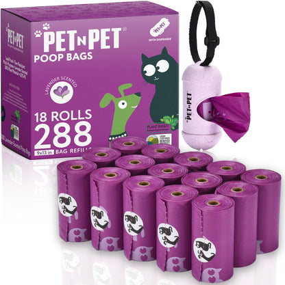 Pet N Pet Poop Bags for Dogs, 288 Count Dog Waste Bags, Lavender Scented1