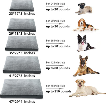 Dog Crate Bed Waterproof Deluxe Plush Dog Beds with Removable Washable Cover Anti-Slip Bottom Pet Sleeping Mattress for Large, Medium, Jumbo, Small Dogs, 41 X 27 Inch, Gray9