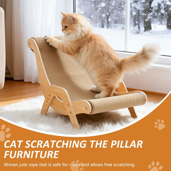 Extra Large Cat Scratching Lounge - Multi-Layer Solid Wood & Sisal, XXL Cat Scratcher and Bed for Large Cats, Furniture Protector with 110Lb Capacity3