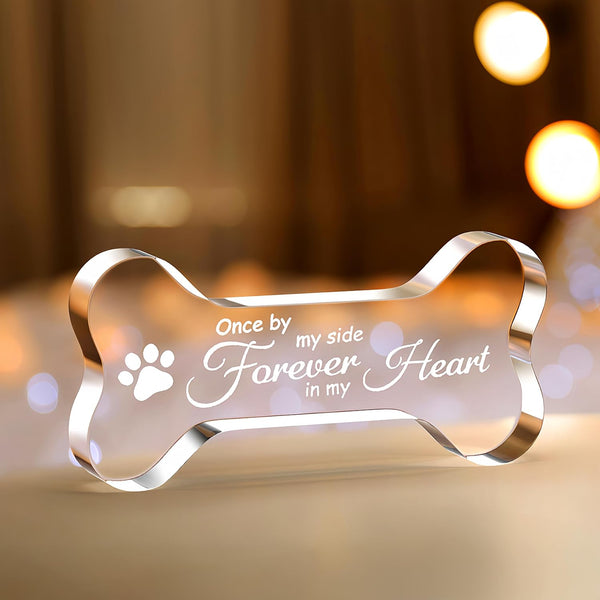 Pet Dog Memorial Remembrance Gifts-Loss of Dog Cat Sympathy Gift Bone Shape | Dog Memorial Gifts for Loss of Dog, Crystal Bone Shape Decor Ornament for Dogs Puppy Keepsake1