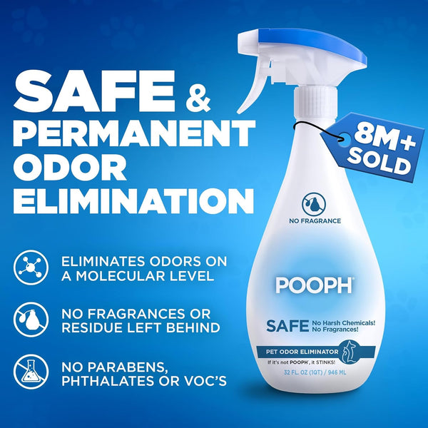 POOPH Pet Odor Eliminator Spray, 32 Oz | Unscented Pet Odor Eliminator Spray for Home Surfaces, Upholstery, Furniture, and Vehicles2
