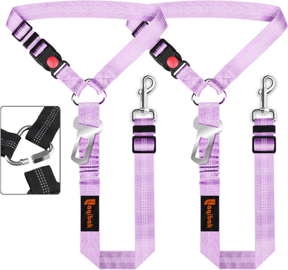 Removable Dog Seat Belt Harness for Car, 3 in 1 Pet Dog Car Seatbelt Leash, Retractable Restraint Secures to Vehicle Headrest & Adjustable Reflective Bungee Dog Seatbelt Tether, Blue and Black | Retractable Headrest-Mounted,Restraint & Adjustable Reflective Bungee Dog Seatbelt Tether,Blue and Black14