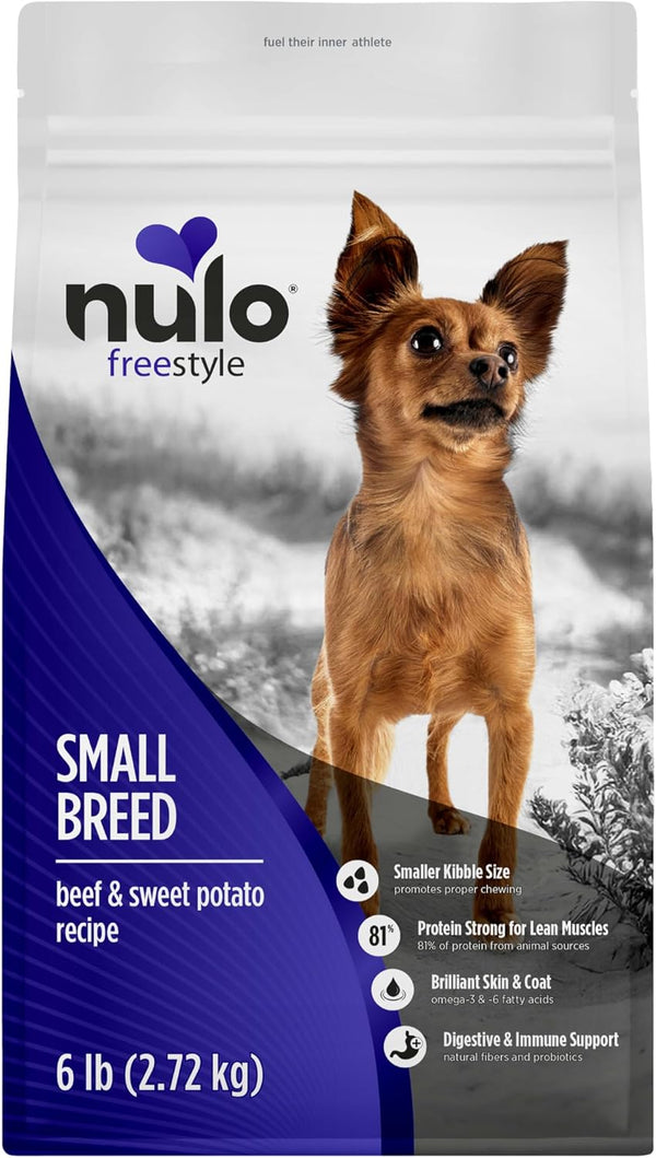 Nulo Freestyle Small Breed Dog Food Dry - Salmon & Lentils, Puppy & Adult Grain Free Dog Food, Natural, High Protein, Smaller Sized Kibble with BC30 Probiotic for Healthy Digestion Support, 6Lb Bag12