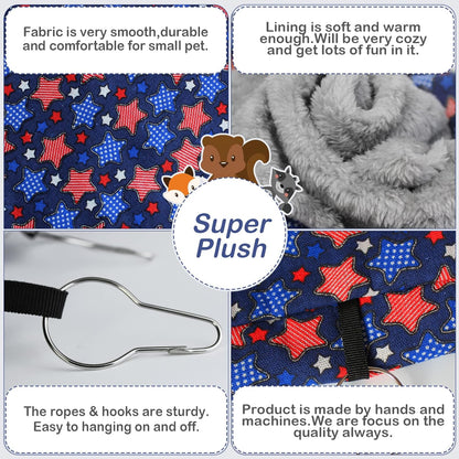 Petonfun Ferret Rat Hammock Tunnel Set for Cage Accessories Toys Bed, Blue | 2 Pack, Large Size, Double Sided, Durable & Soft, Hideout for Guinea Pig & Chinchilla to Hide, Suitable for Most Small Animal4