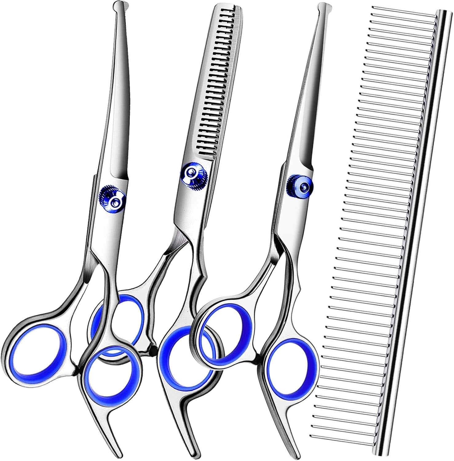 dog-grooming-scissors-kit-premium-stainless-steel-dog-shears-with-curved-shears-sharp-durable-for-dogs-cats-pink-3-piece