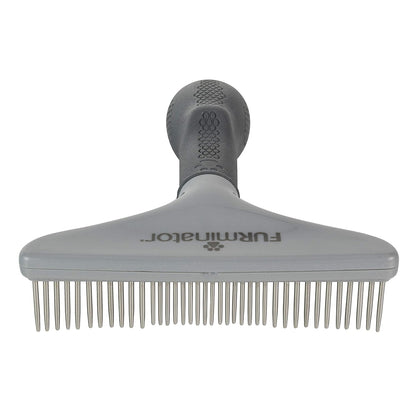 Furminator Dog/Cat Grooming Rake, Grooming Tool, Removes Loose Hair and Tangles, Gray | Removes Loose Hair & Tangles, Rotating Metal Teeth Help Prevent Mats, Use Daily to Maintain a Healthy Coat2