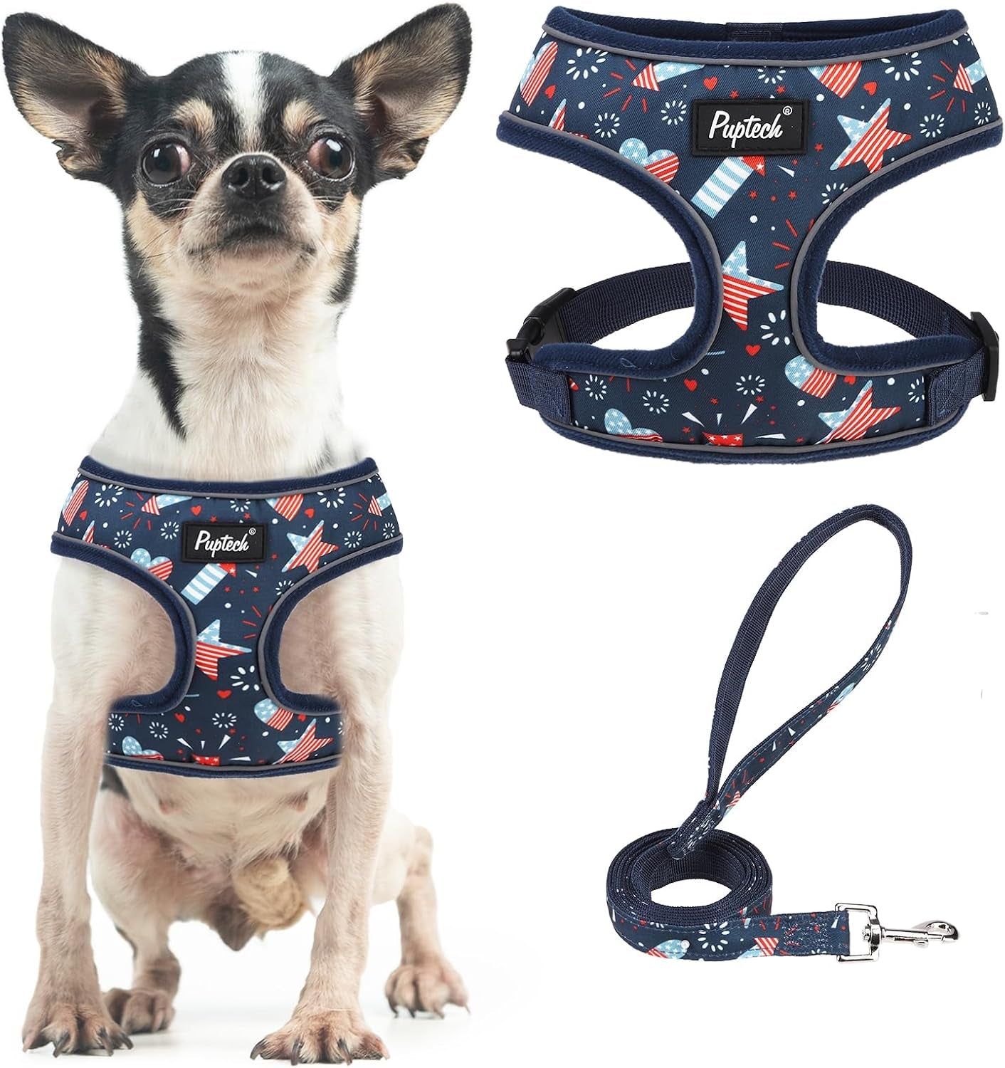 pupteck-soft-mesh-dog-harness-small-sized-and-leash-set-pet-puppy-cat-comfort-padded-vest-no-pull-harnesses-beige-s
