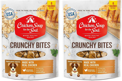 Chicken Soup for the Soul Pet Food Crunchy Bites Dog Treats, Chicken, 12 Ounce Bag | Soy, Corn & Wheat Free, No Artificial Flavors or Preservatives12