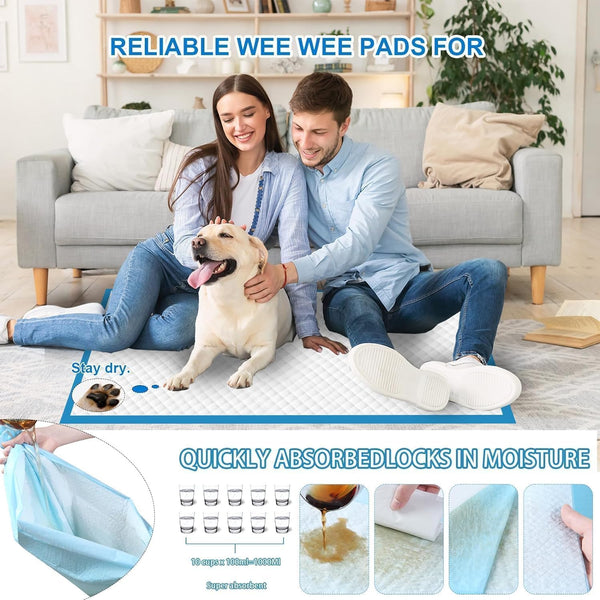 XXXXL Puppy Pee Pads for Dogs 31"X47" 40 Count, Extra Large Dog Pee Pads, Leak-Proof & Super Absorbent Dog Pee Pads, Thicken Disposable Potty Pads Puppy Training Pads for Cats Rabbits2