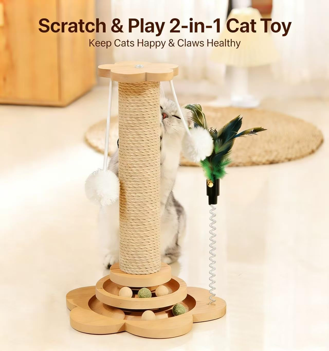 cat-scratching-post-cat-scratchers-for-indoor-cats-natural-sisal-scratcher-with-2-level-trackball-2-hanging-balls-sturdy-cat-scratching-post-4-in-1-interactive-kitten-toy-for-indoor-cats