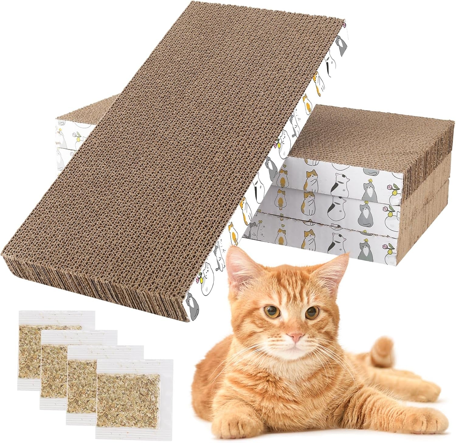 patiencet-cat-scratch-pad-with-box-4-pack-cardboard-cat-scratcher-lounge-bed-for-indoor-cats-reversible-corrugated-scratching-board-refill-with-catnip
