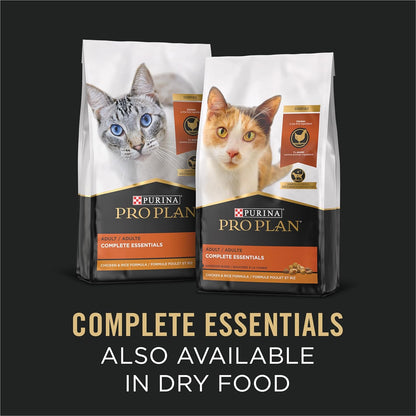 Purina Pro Plan High Protein Cat Food Complete Essentials Wet Gravy, Chicken and Rice Entree - (Pack of 24) 3 Oz. Pull-Top Cans6