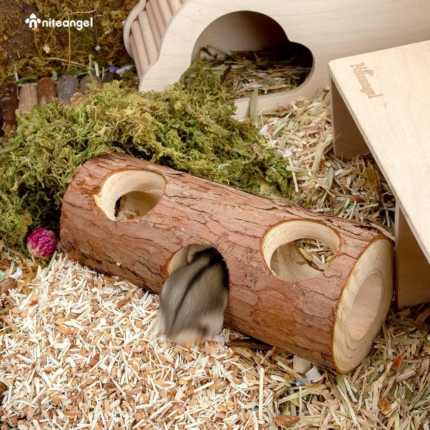 niteangel-natural-wooden-hamster-mouse-tunnel-tube-toy-forest-hollow-tree-trunk